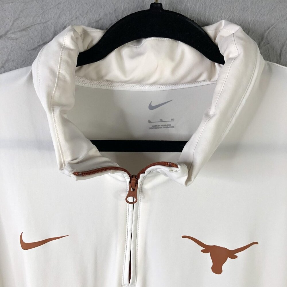 Texas Longhorns Jacket Mens XL White NCAA Football Nike Quarter Zip Pullover - Picture 8 of 16